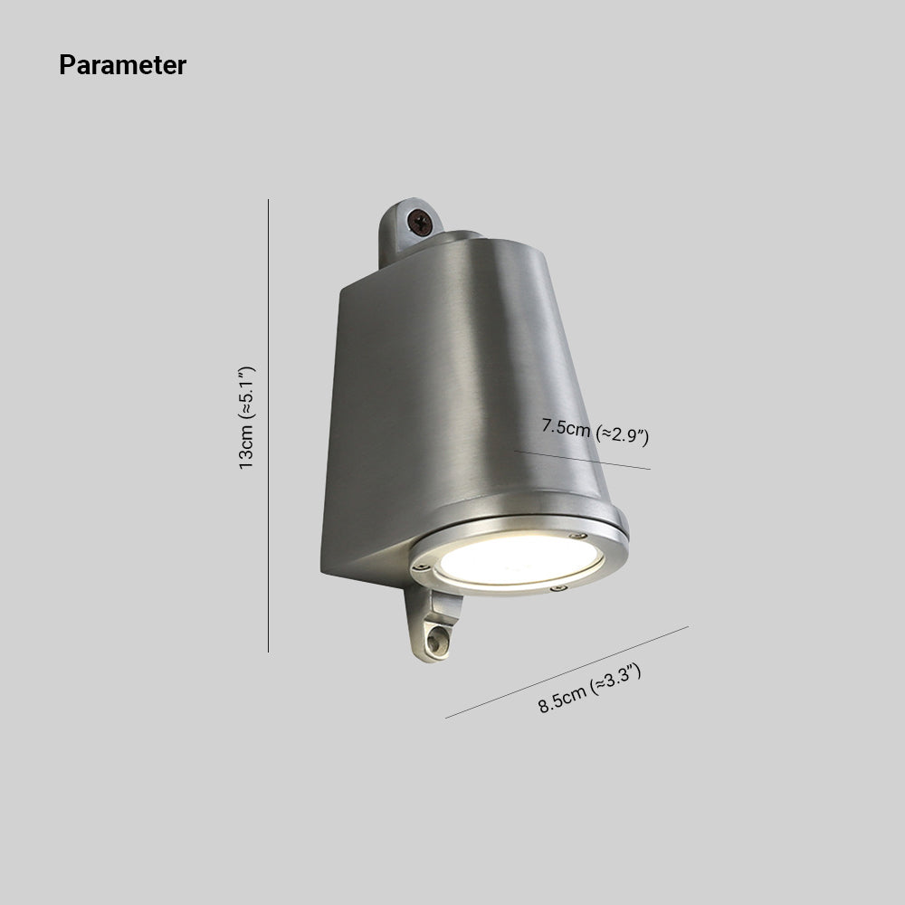Ray Industrial Metal Bell Shaped Indoor Wall Lamp, Black/Grey/Coppery/Aluminum
