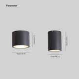 Ray Modern Black Cylindrical Flush Mount Ceiling Light Spotlight