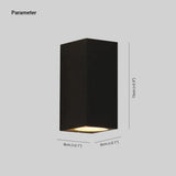 Tavon Minimalist Metal Square Outdoor Wall Lamp, Black