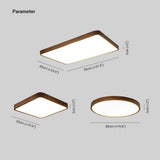Muto Modern Geometric Walnut LED Flush Mount Ceiling Light