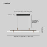 Inari Modern Linear Metal Pendant Light,Black/Gold