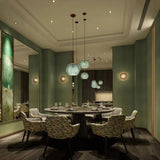 Aira Green Nordic Artistic Ribbed Glass Pendant Light