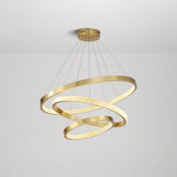 Kristy Modern Ring Metal/Arcylic LED Pendant Light, Black/Gold