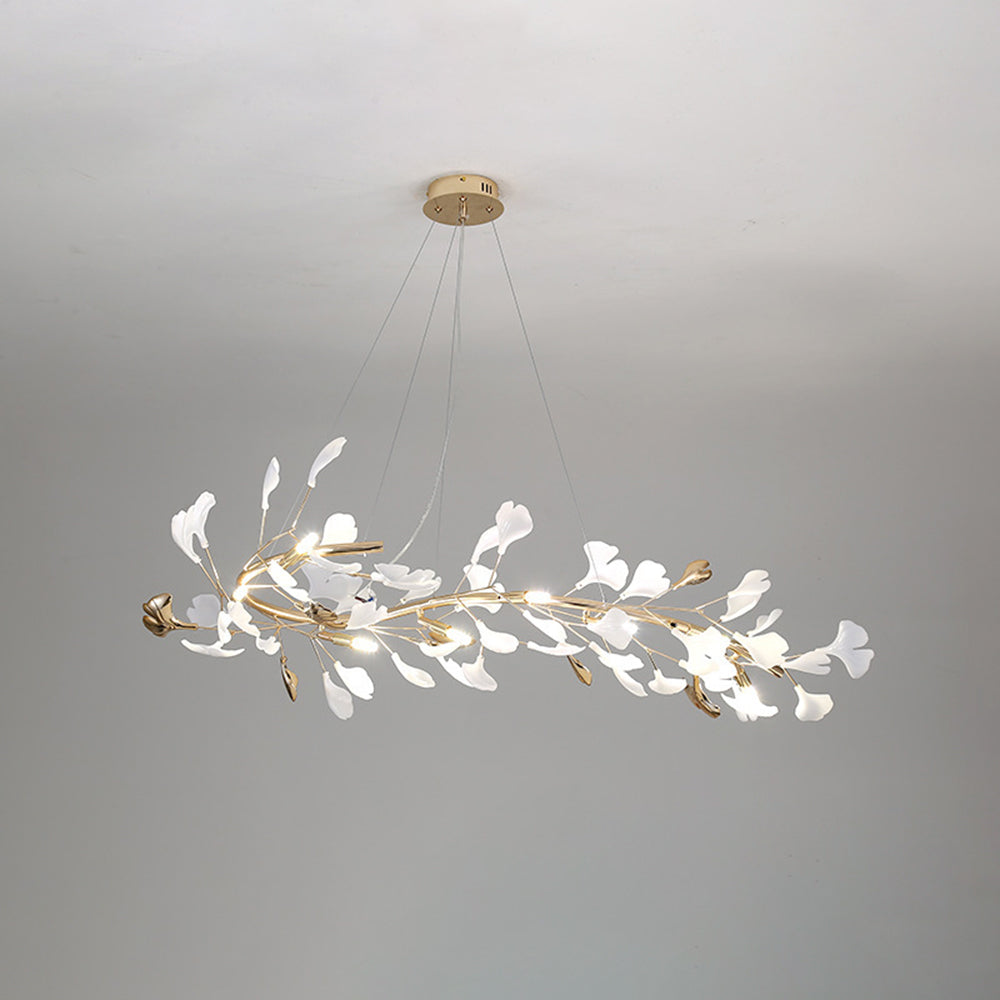 Olivia  Modern Art Deco Metal & Ceramic Chandelier, Gold