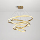 Kristy Modern Ring Metal/Arcylic LED Pendant Light, Black/Gold