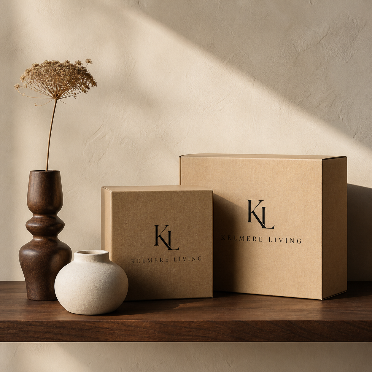 Kelmere Living packaging and decorative vessels